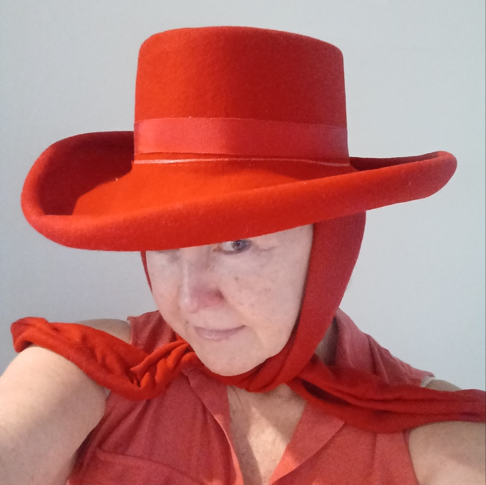 Vintage elegant Red Women's Hat